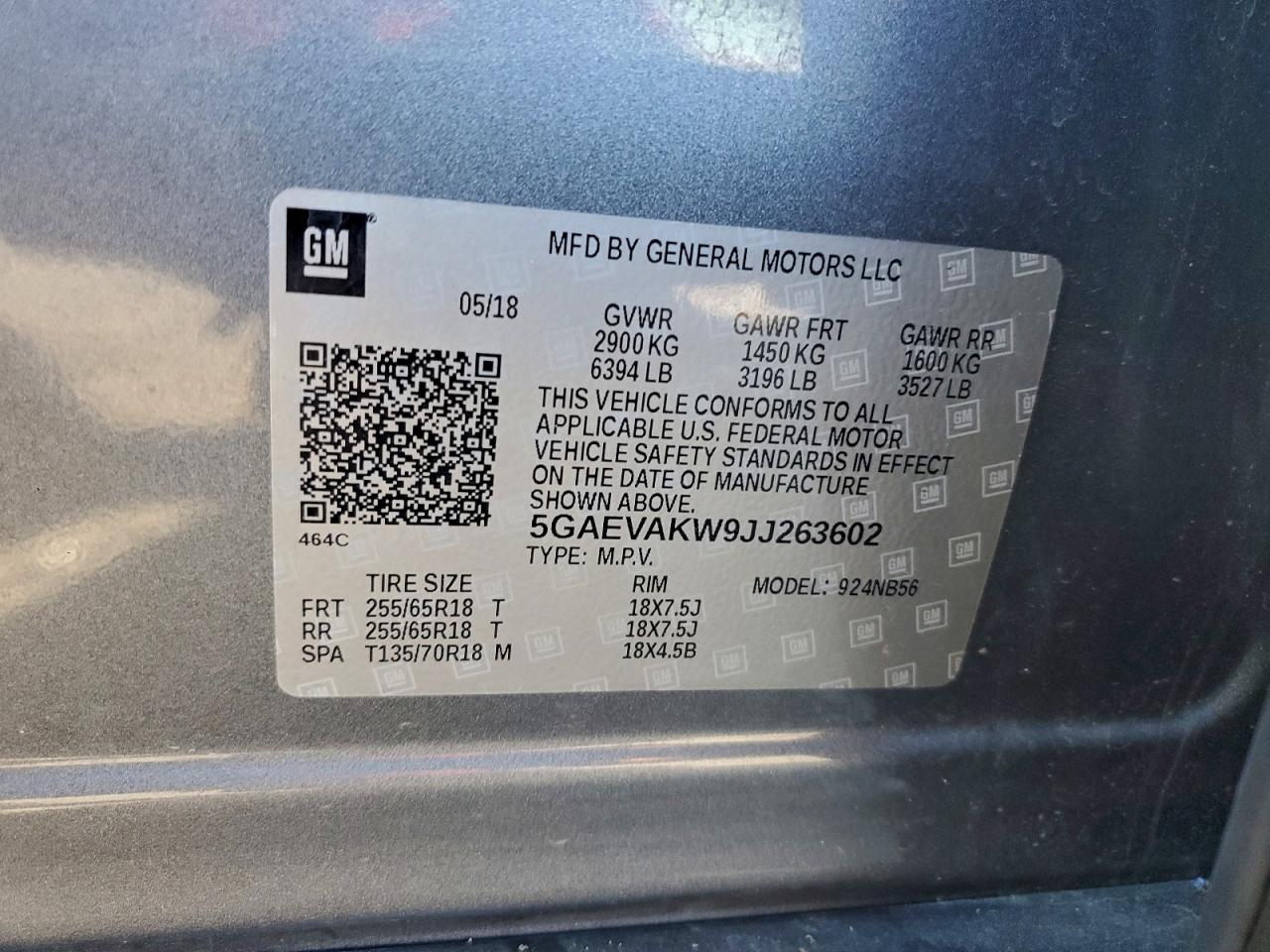 2018 Buick Enclave Essence VIN: 5GAEVAKW9JJ263602 Lot: 93495825