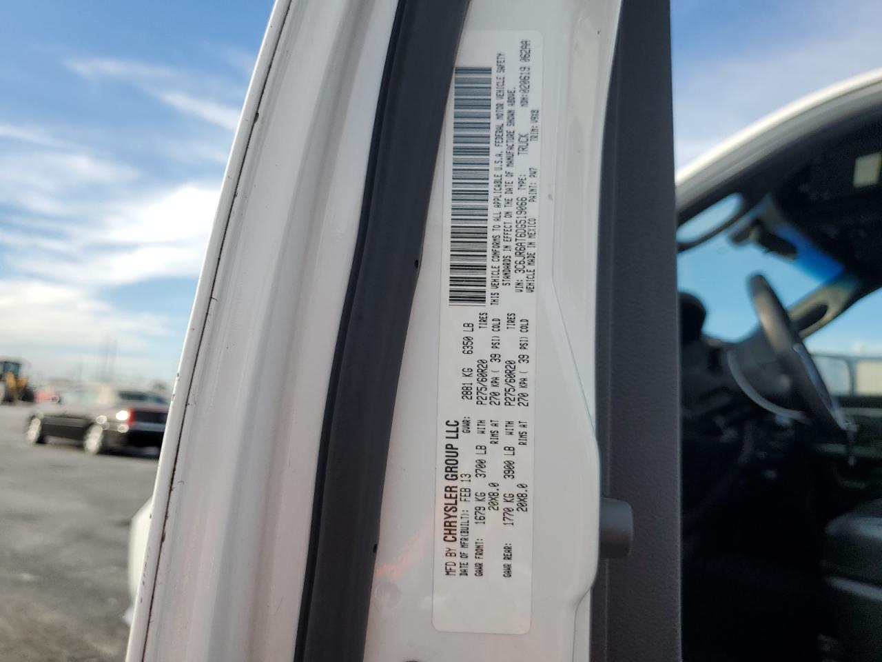 2013 Ram 1500 St VIN: 3C6JR6AT6DG519066 Lot: 92197115