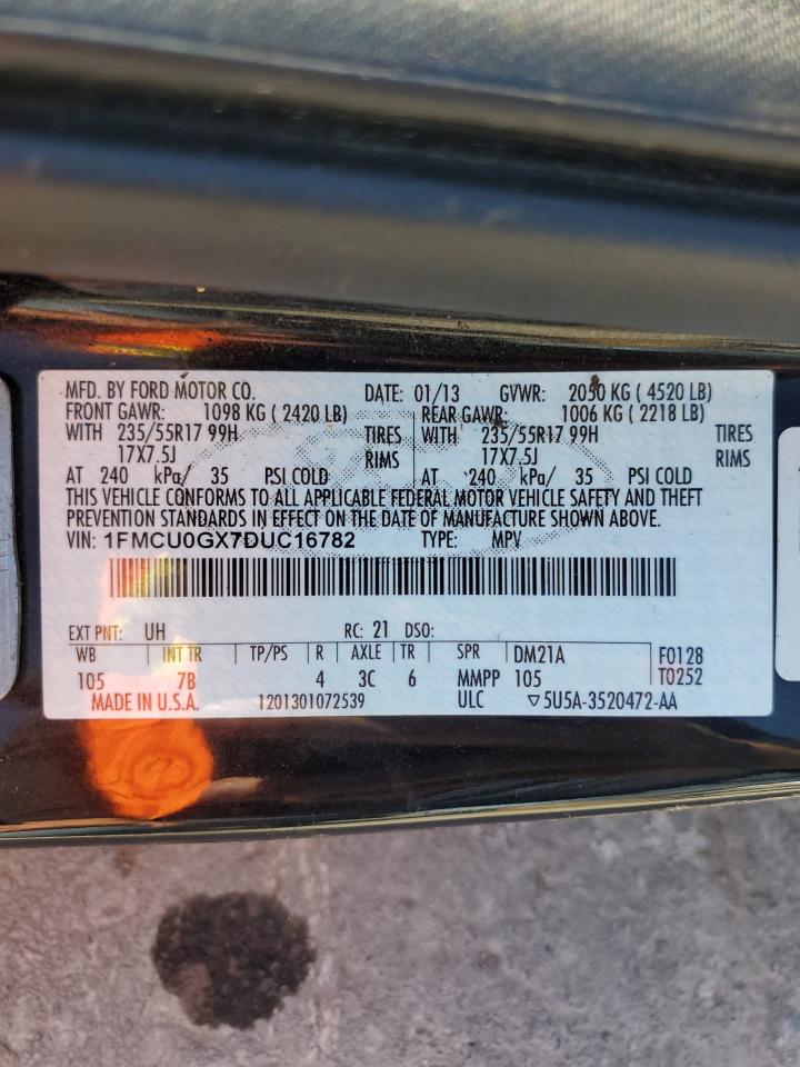 2013 Ford Escape Se VIN: 1FMCU0GX7DUC16782 Lot: 91552895