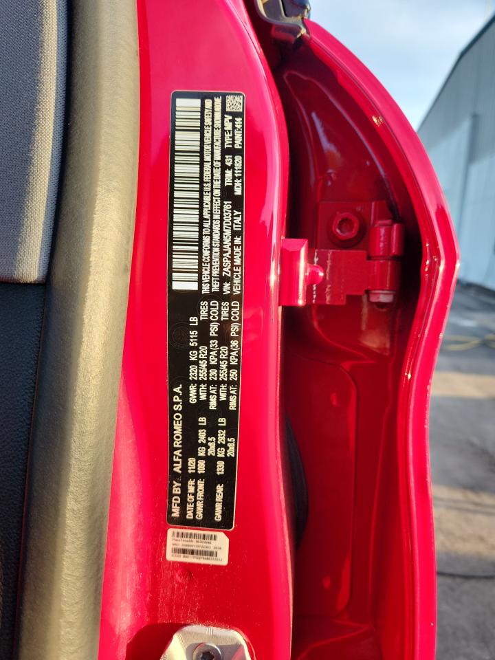 2021 Alfa Romeo Stelvio Sport VIN: ZASPAJAN5M7D03761 Lot: 91260945