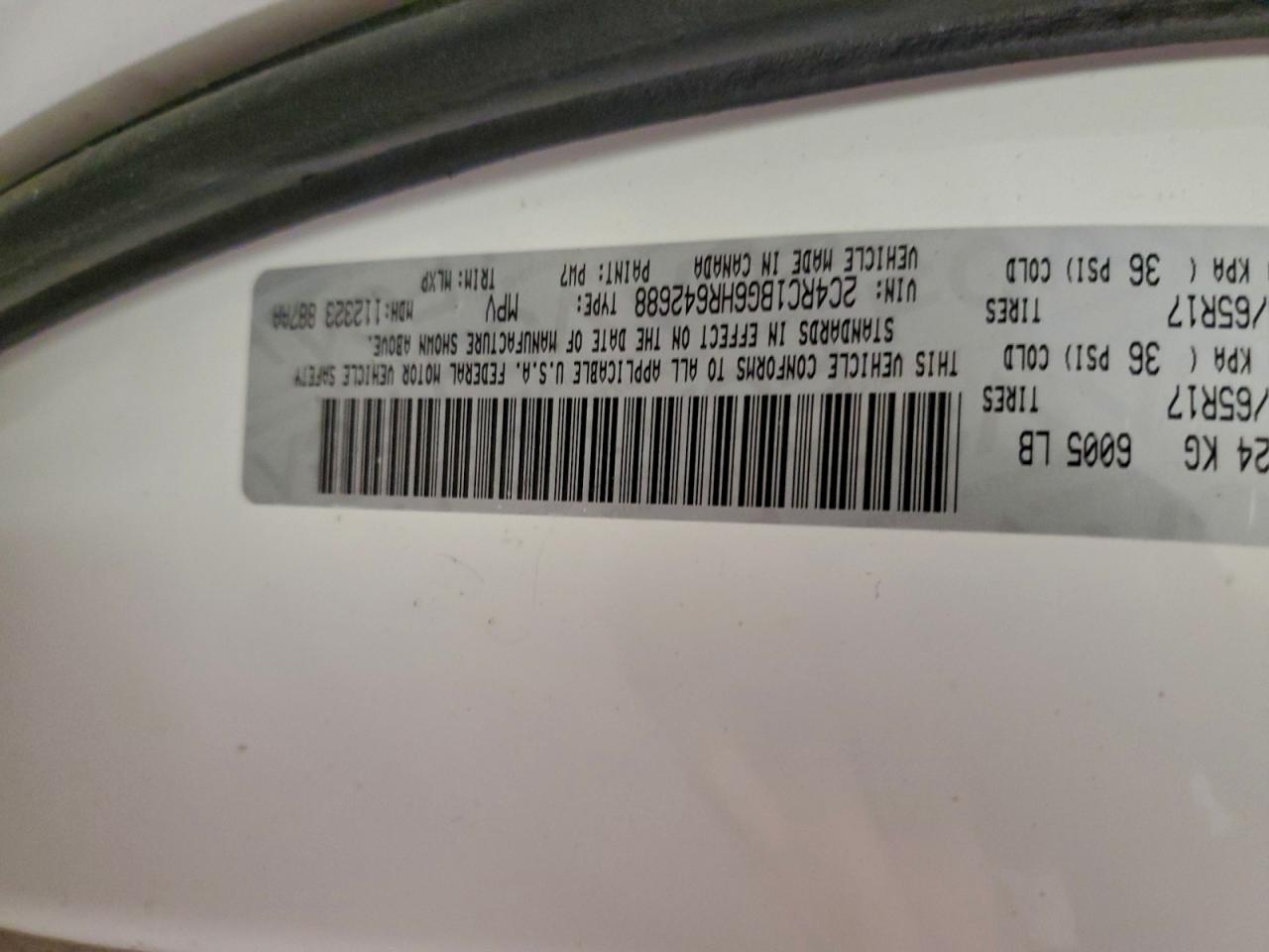 2017 Chrysler Pacifica Touring L VIN: 2C4RC1BG6HR642688 Lot: 94550295