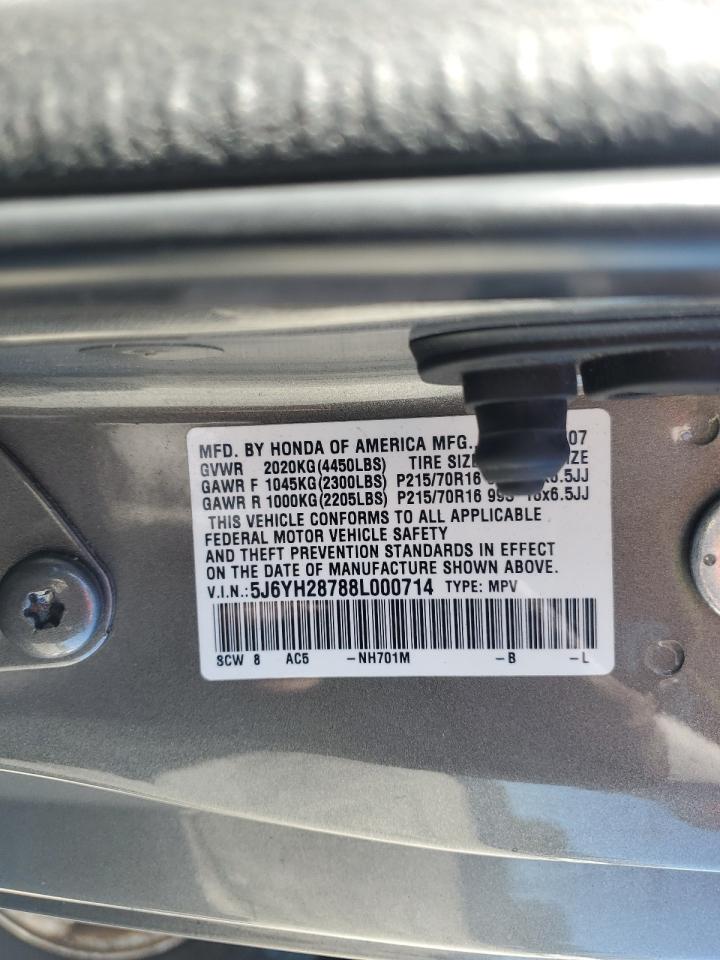 2008 Honda Element Ex VIN: 5J6YH28788L000714 Lot: 92661585