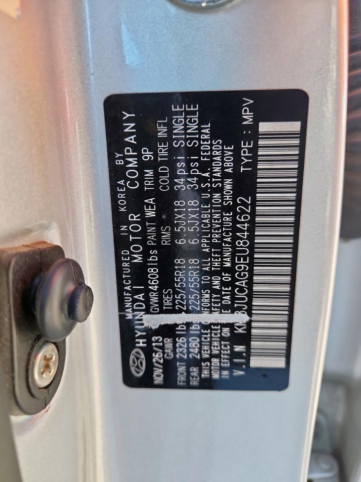 2014 Hyundai Tucson Gls VIN: KM8JUCAG9EU844622 Lot: 92269215