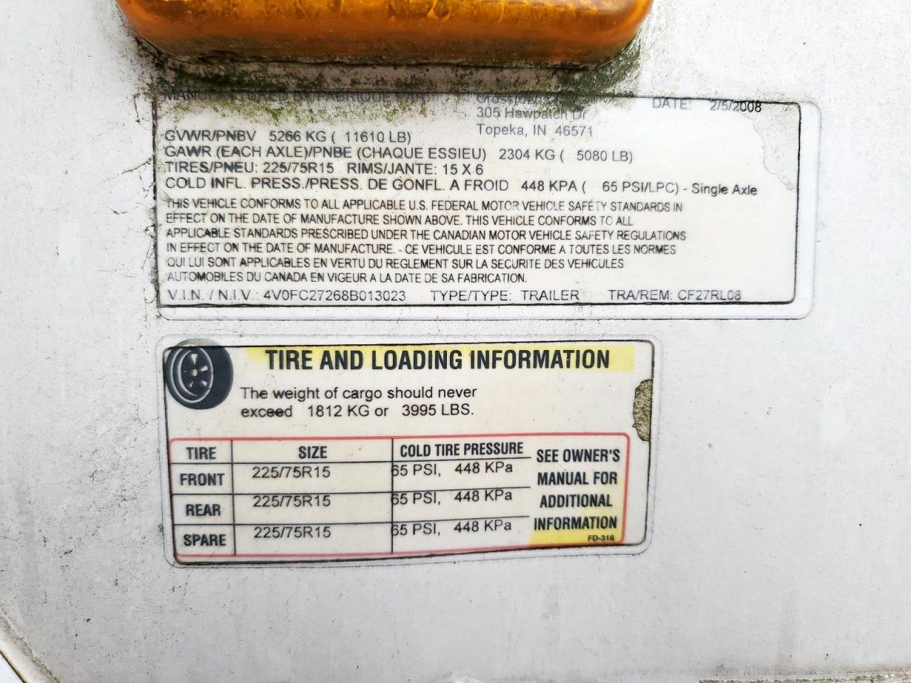 2008 Other Cross Road VIN: 4V0FC27268B013023 Lot: 91581115