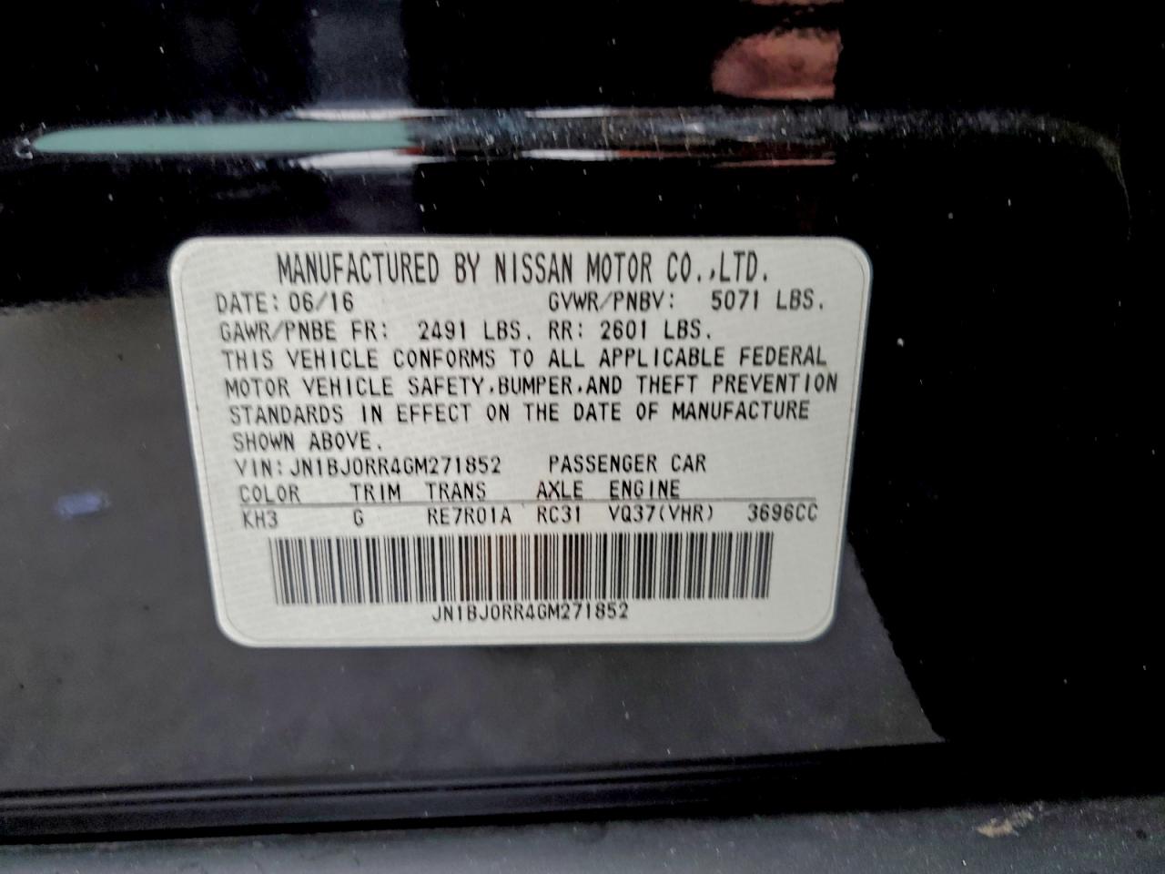 2016 Infiniti Qx50 VIN: JN1BJ0RR4GM271852 Lot: 94426165