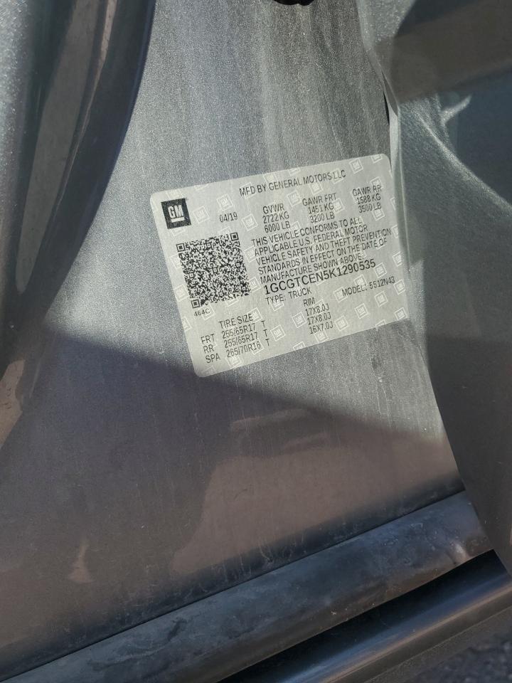 2019 Chevrolet Colorado Lt VIN: 1GCGTCEN5K1290535 Lot: 91803755