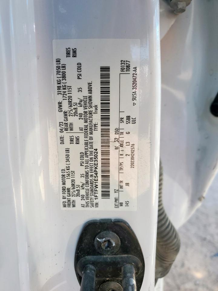 2023 Ford F150 Supercrew VIN: 1FTFW1E54PKE35024 Lot: 91020825