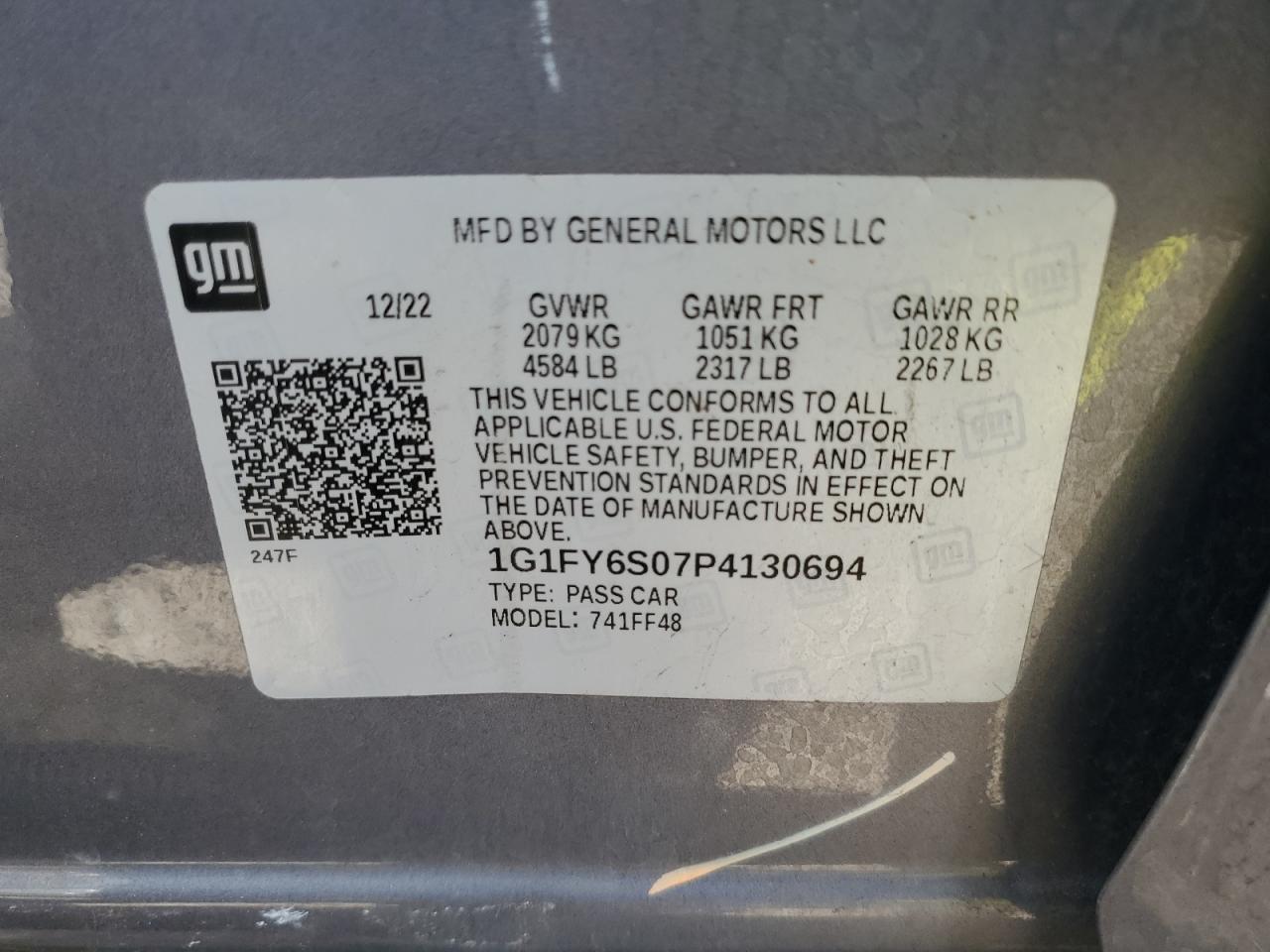 2023 Chevrolet Bolt Euv Lt VIN: 1G1FY6S07P4130694 Lot: 91487615