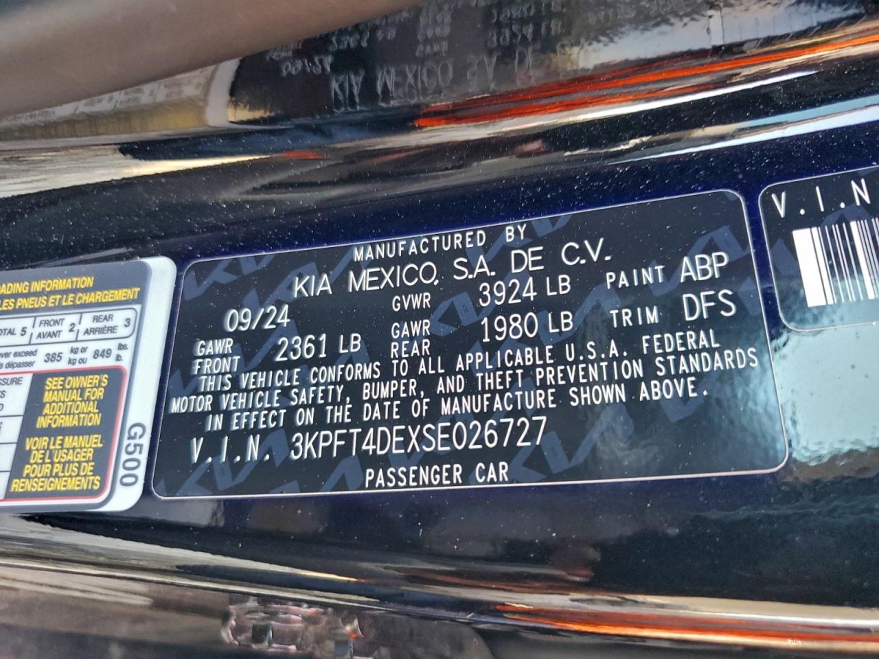 2025 Kia K4 Lx VIN: 3KPFT4DEXSE026727 Lot: 94168205