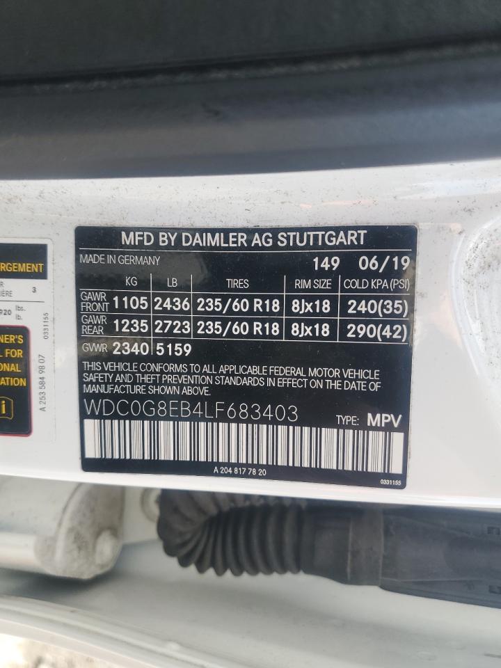 2020 Mercedes-Benz Glc 300 4Matic VIN: WDC0G8EB4LF683403 Lot: 93028775