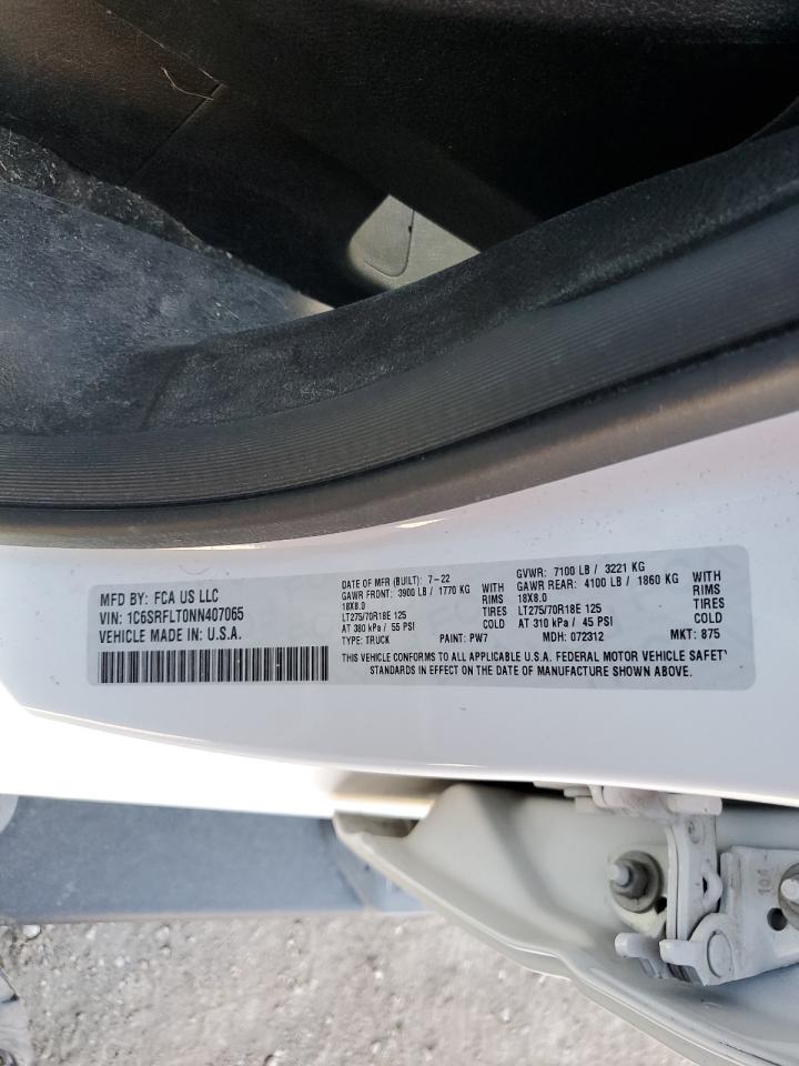 2022 Ram 1500 Rebel VIN: 1C6SRFLT0NN407065 Lot: 91826235