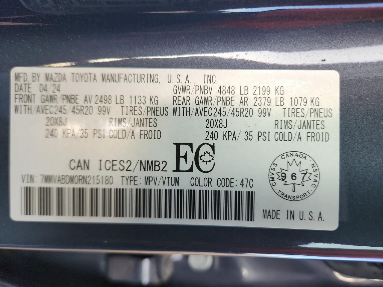 2024 Mazda Cx-50 Premium VIN: 7MMVABDM0RN215180 Lot: 92405355