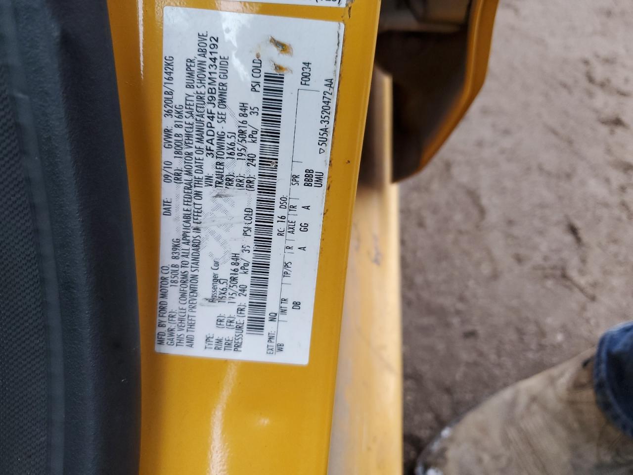 2011 Ford Fiesta Ses VIN: 3FADP4FJ9BM134192 Lot: 91935075