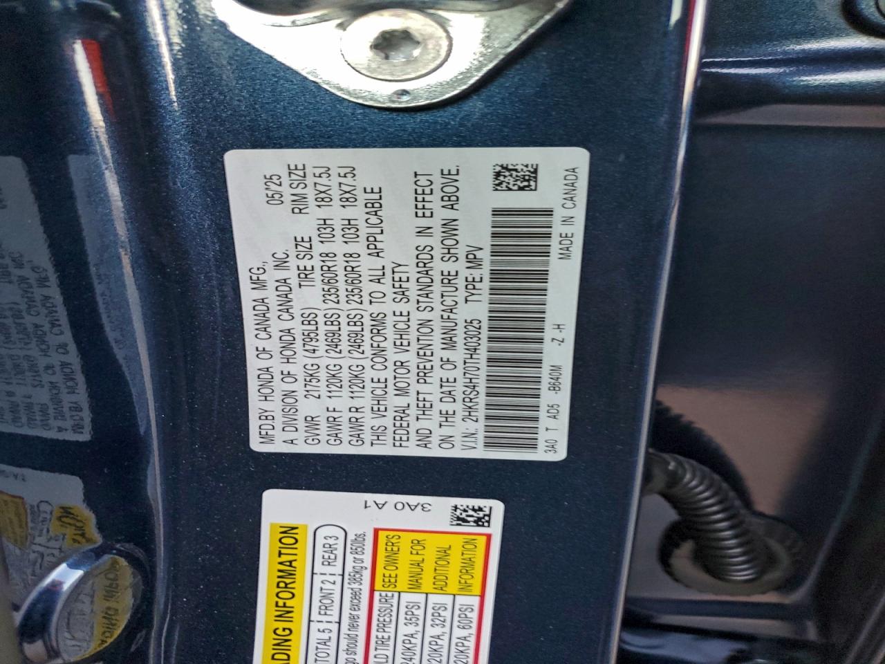 2026 Honda Cr-V Exl VIN: 2HKRS4H70TH403025 Lot: 94443015