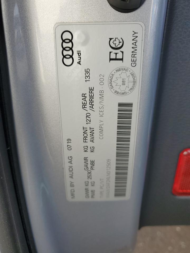 2020 Audi A7 Prestige S-Line VIN: WAUV2AF24LN012509 Lot: 91576785