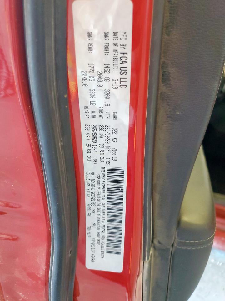 2019 Dodge Durango R/T VIN: 1C4SDHCT2KC721763 Lot: 93211155