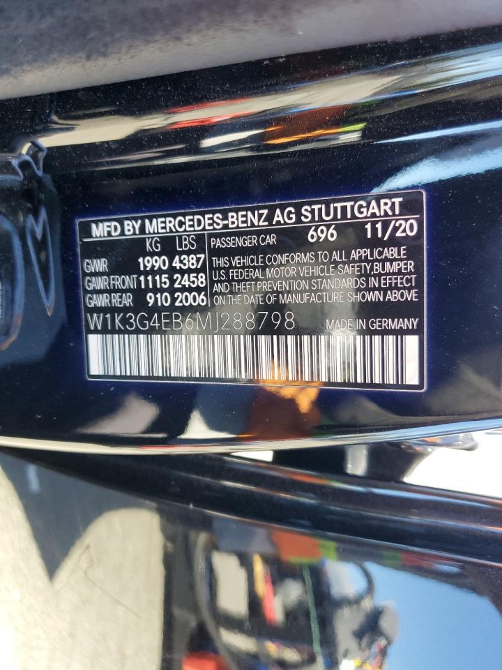 2021 Mercedes-Benz A 220 VIN: W1K3G4EB6MJ288798 Lot: 91852565