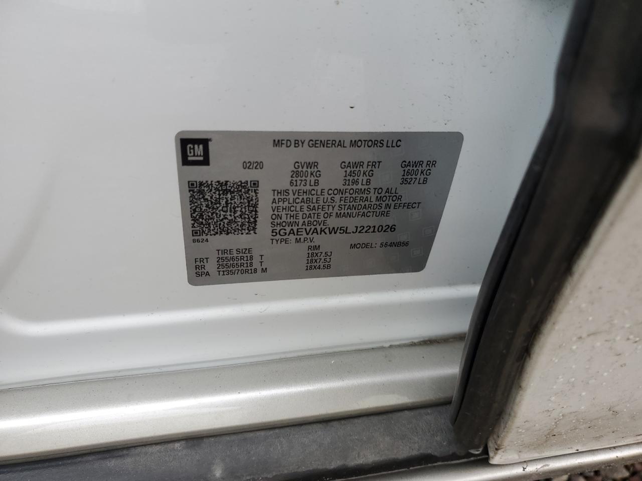 2020 Buick Enclave Essence VIN: 5GAEVAKW5LJ221026 Lot: 93025055