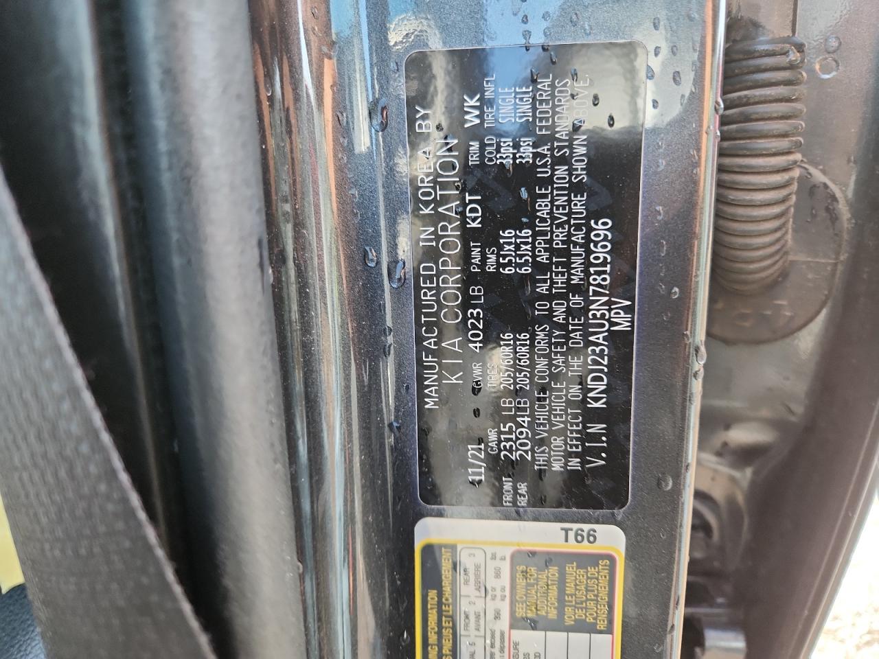 2022 Kia Soul Lx VIN: KNDJ23AU3N7819696 Lot: 92724815