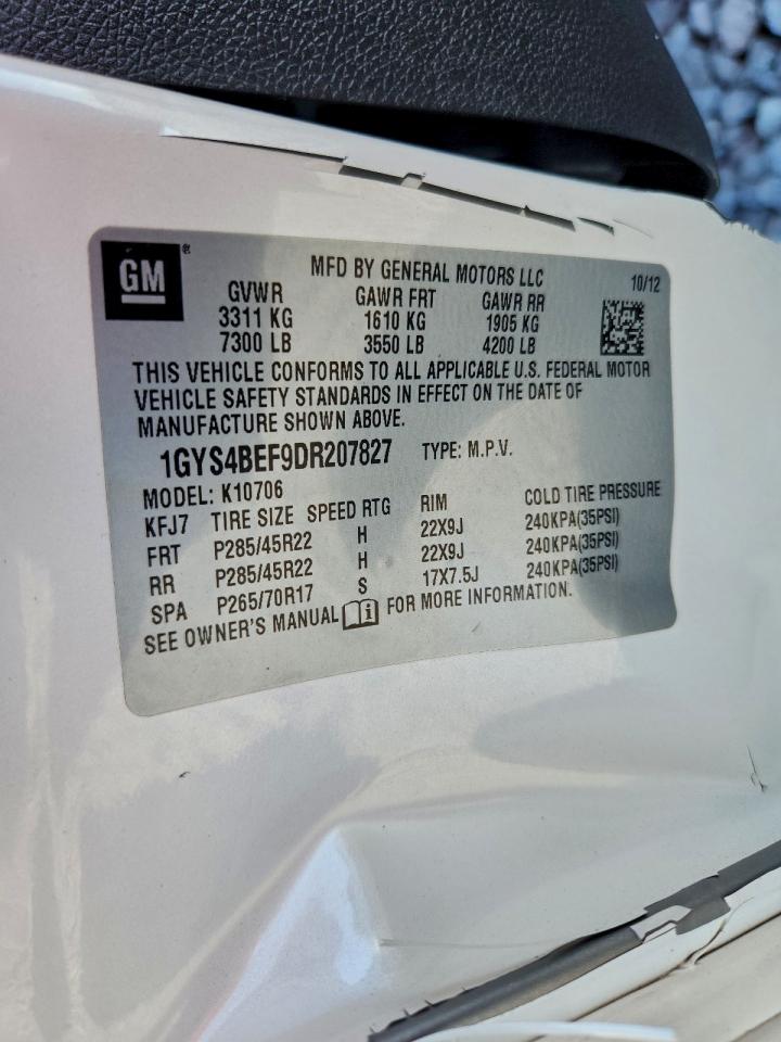 2013 Cadillac Escalade Luxury VIN: 1GYS4BEF9DR207827 Lot: 94090095