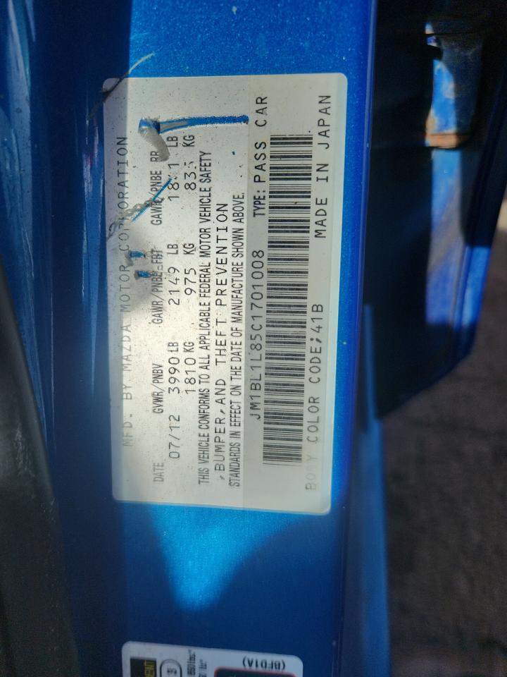 2012 Mazda 3 I VIN: JM1BL1L85C1701008 Lot: 91688675