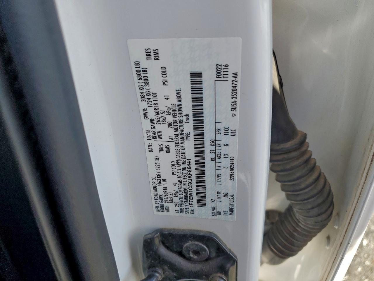 2018 Ford F150 Supercrew VIN: 1FTEW1C5XJKF86441 Lot: 94855325