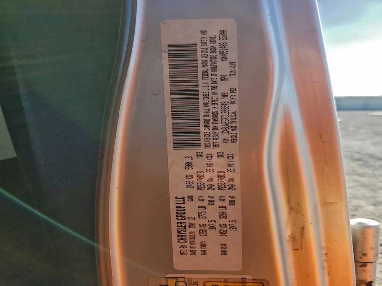 2012 Jeep Wrangler Unlimited Sahara VIN: 1C4BJWEG7CL260249 Lot: 93879545