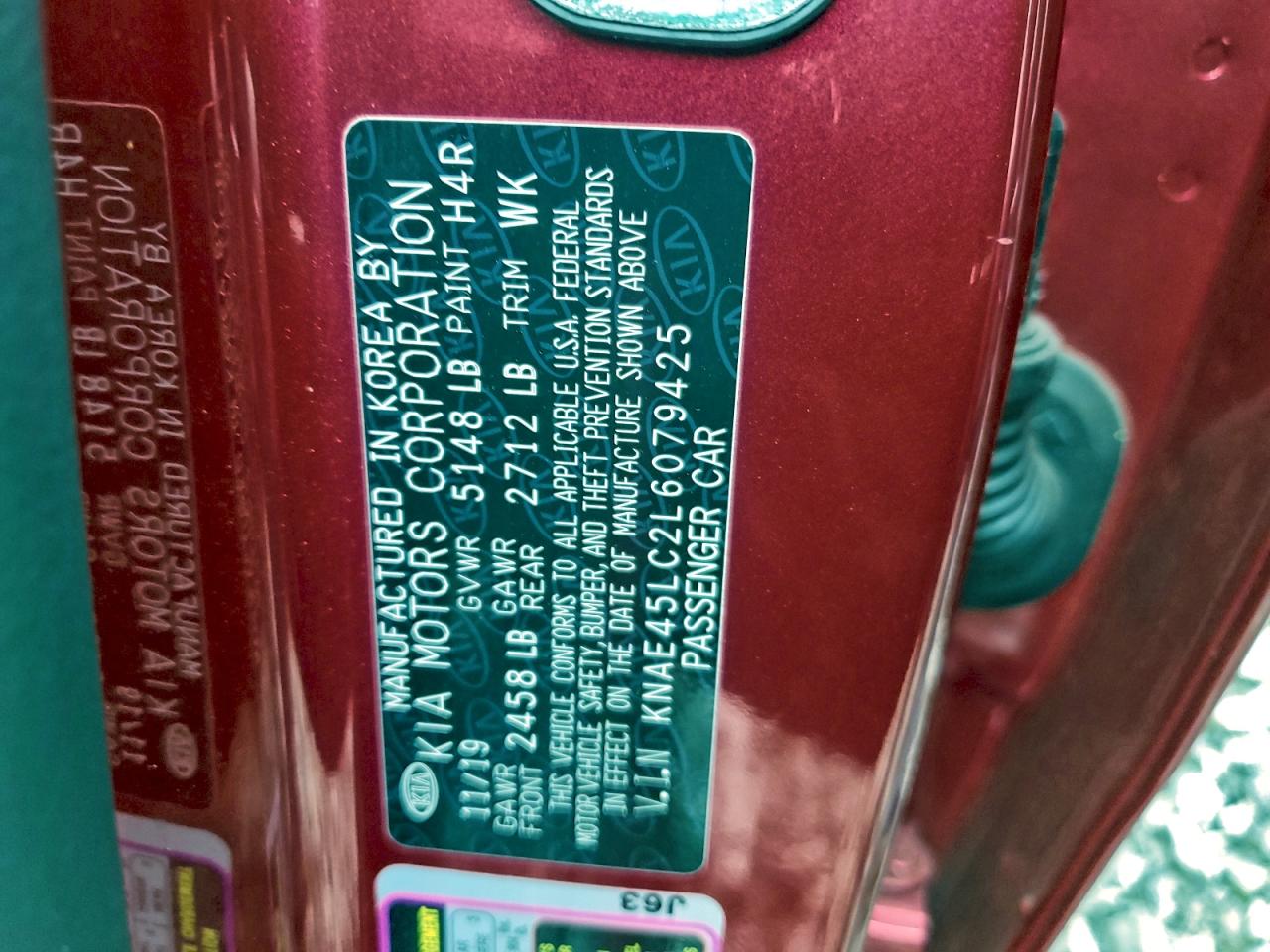 2020 Kia Stinger Gt1 VIN: KNAE45LC2L6079425 Lot: 93686385