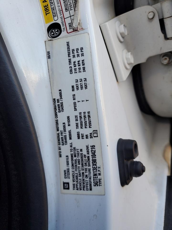 2009 Hummer H3 VIN: 5GTEN13EX98104216 Lot: 92019055