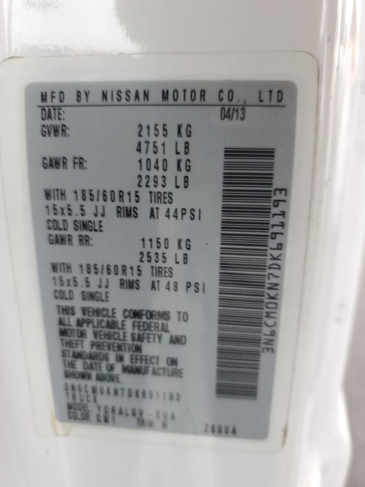 2013 Nissan Nv200 2.5S VIN: 3N6CM0KN7DK691193 Lot: 93772675