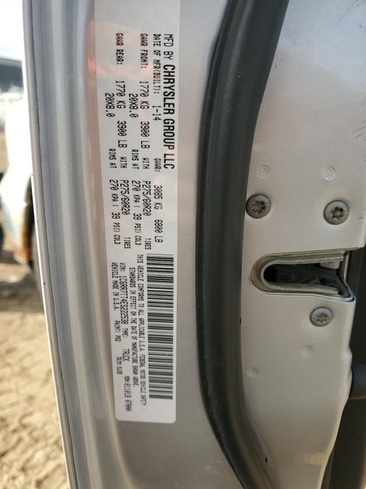 2014 Ram 1500 Slt VIN: 1C6RR7TT4ES222538 Lot: 92052555