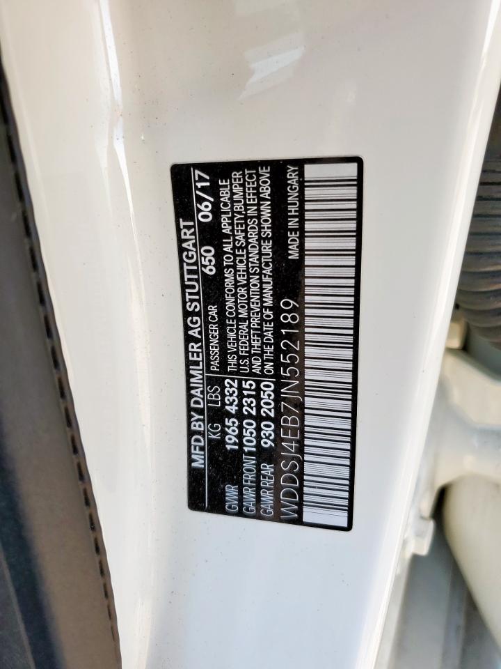 2018 Mercedes-Benz Cla 250 VIN: WDDSJ4EB7JN552189 Lot: 91099095