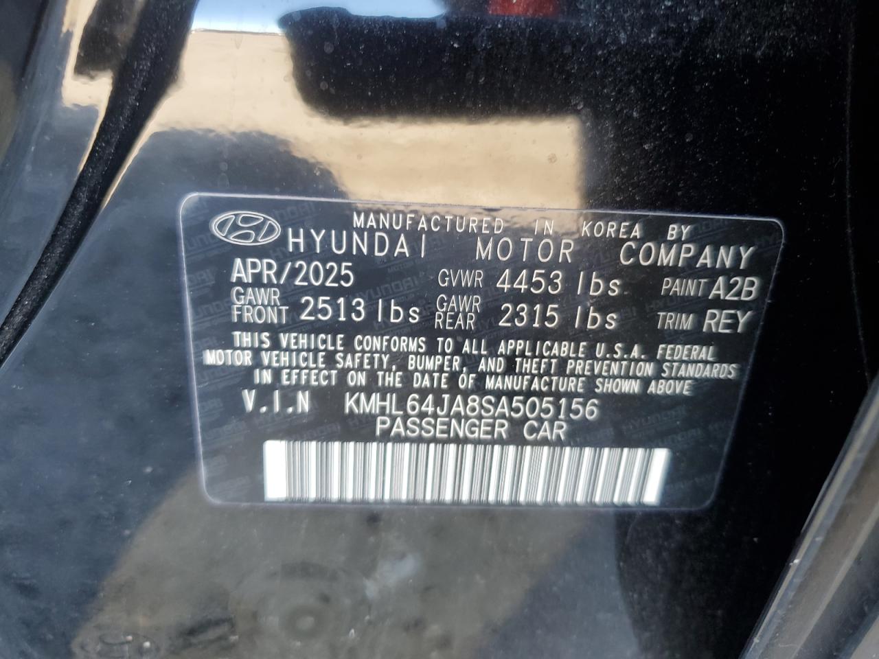 2025 Hyundai Sonata Sel VIN: KMHL64JA8SA505156 Lot: 92673285