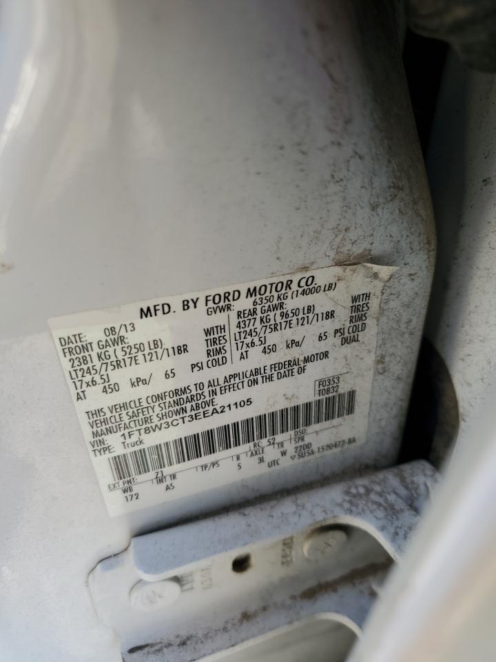2014 Ford F350 Super Duty VIN: 1FT8W3CT3EEA21105 Lot: 92251025