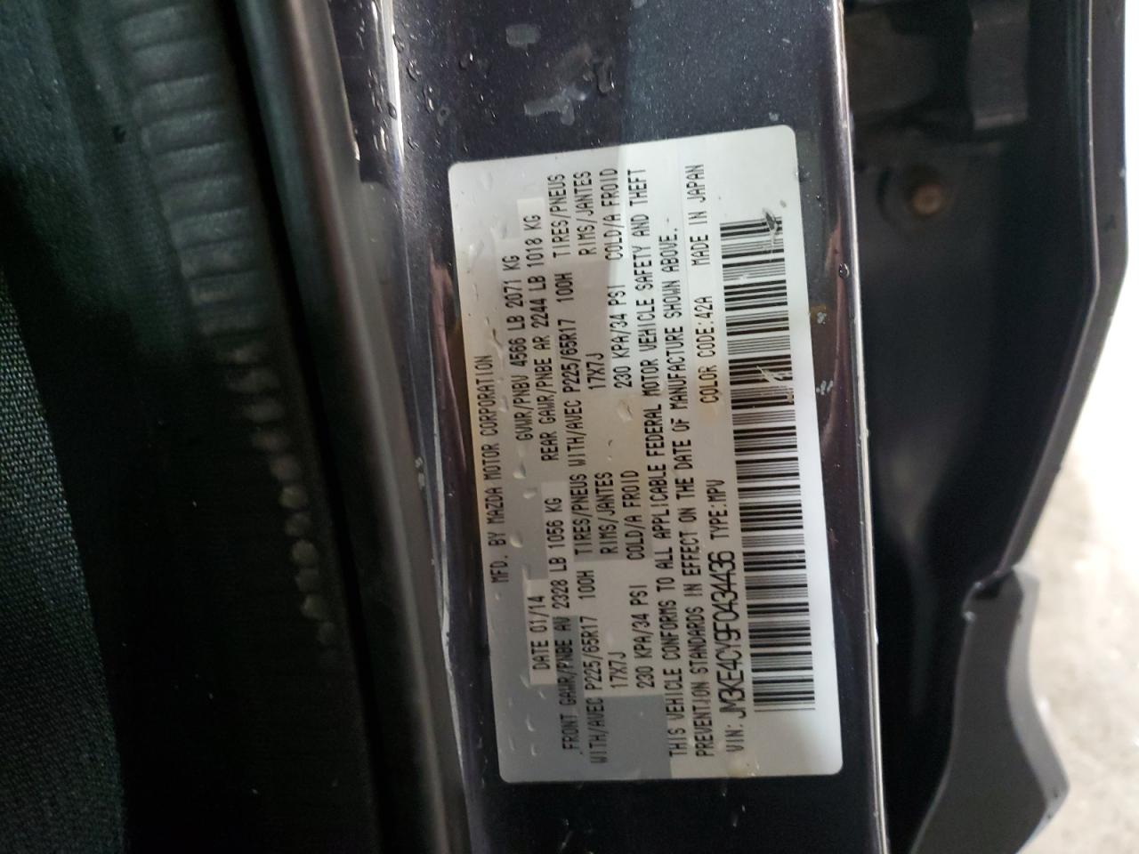 2015 Mazda Cx-5 Touring VIN: JM3KE4CY9F0434436 Lot: 92343075