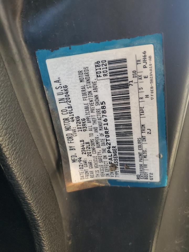 1994 Ford Mustang Gt VIN: 1FALP42T0RF167885 Lot: 93475595