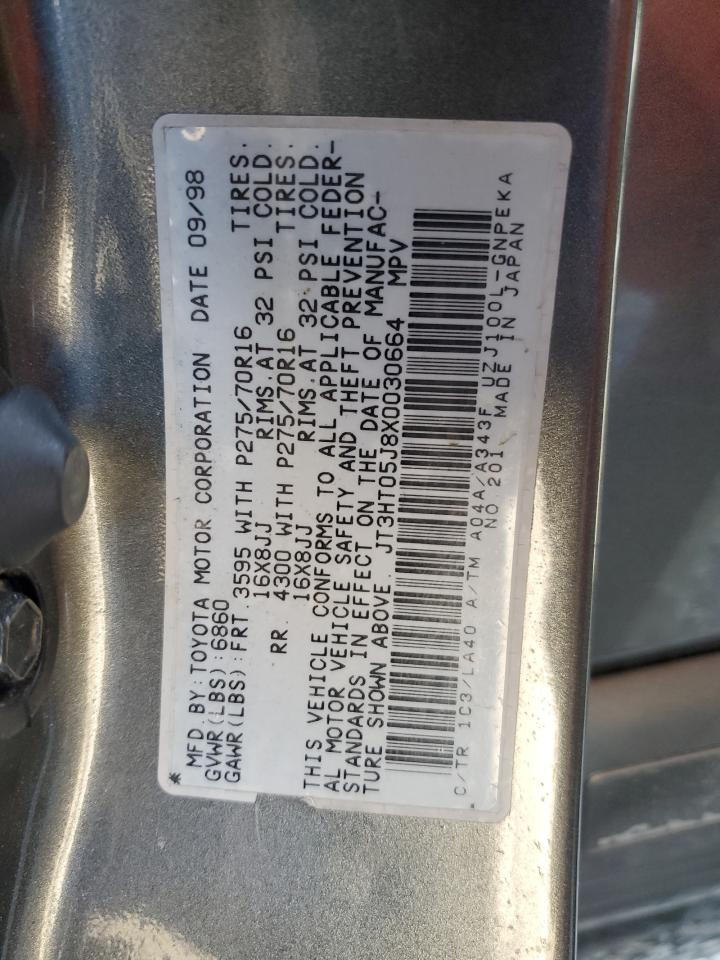 1999 Toyota Land Cruiser VIN: JT3HT05J8X0030664 Lot: 92275135