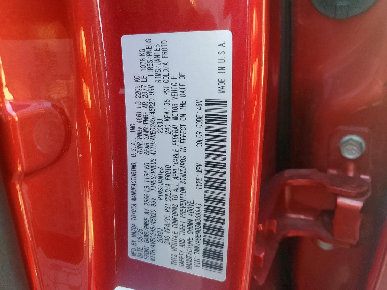 2025 Mazda Cx-50 Premium Plus VIN: 7MMVABEM0SN369943 Lot: 91368645