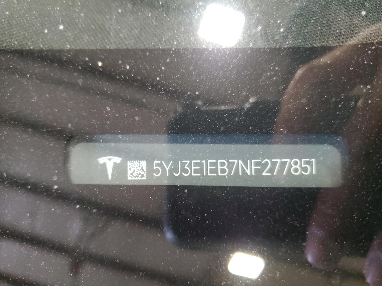 2022 Tesla Model 3 VIN: 5YJ3E1EB7NF277851 Lot: 93567455