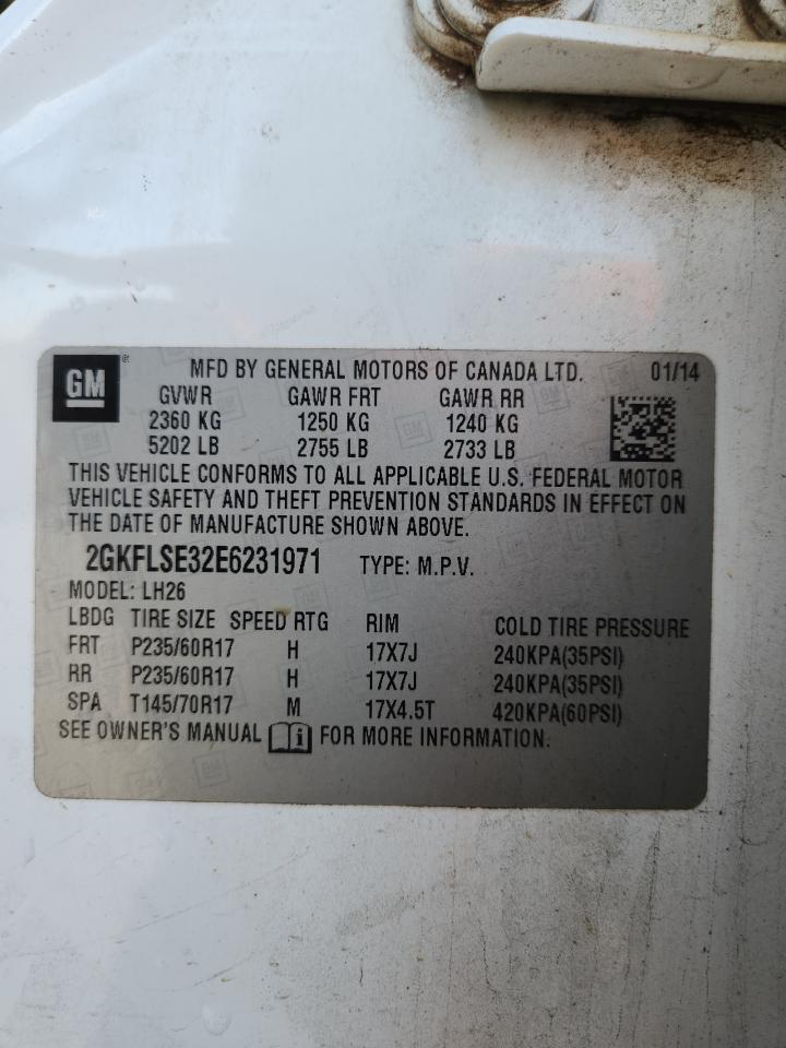 2014 GMC Terrain Slt VIN: 2GKFLSE32E6231971 Lot: 92514075