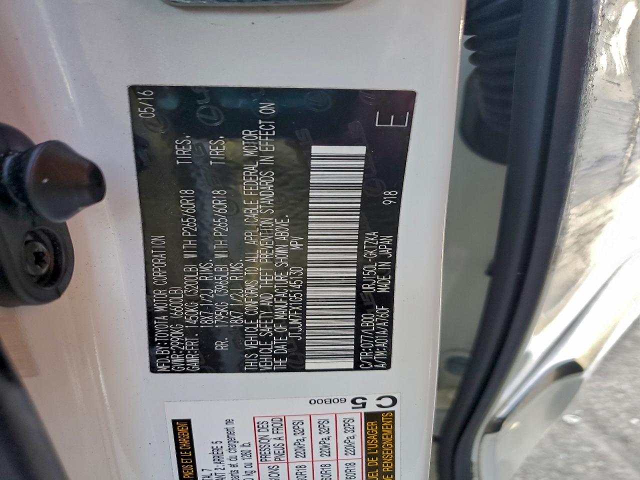 2016 Lexus Gx 460 Premium VIN: JTJJM7FX1G5145130 Lot: 94772205