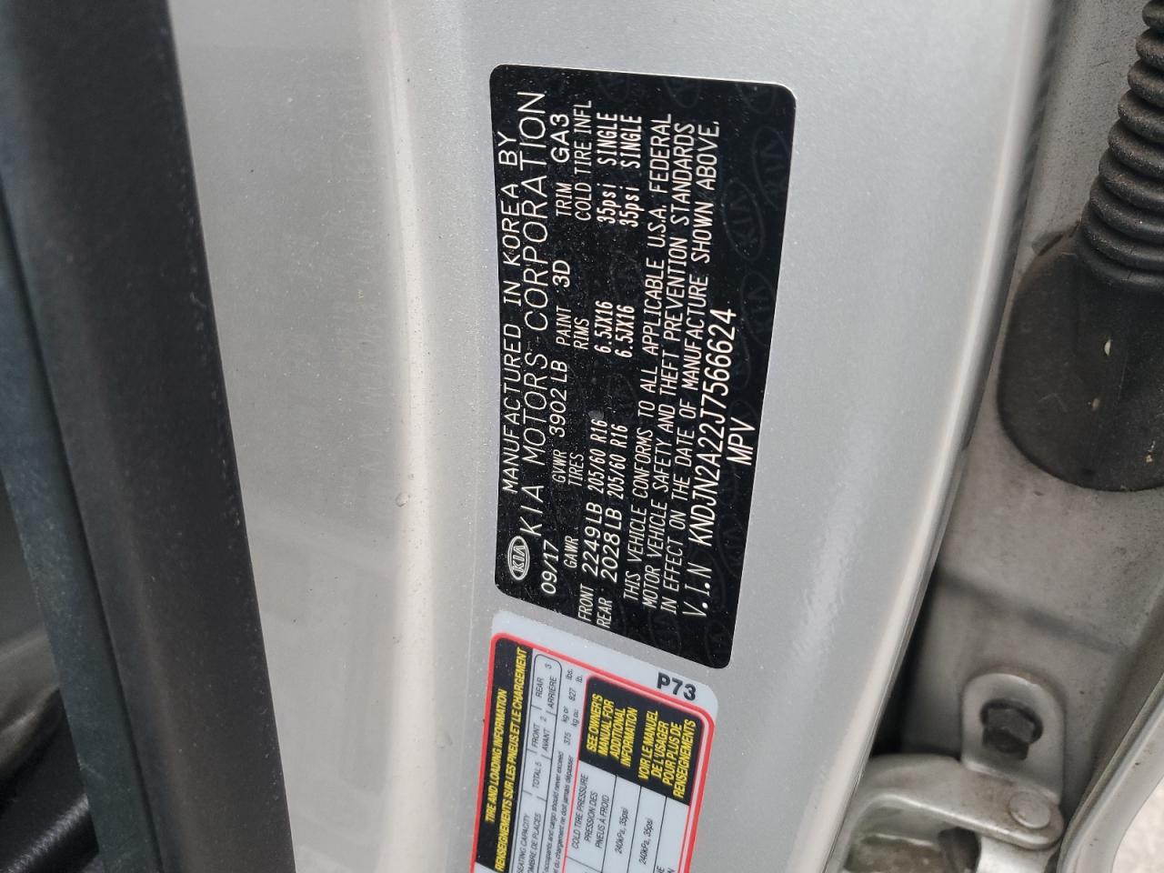 2018 Kia Soul VIN: KNDJN2A22J7566624 Lot: 92786955