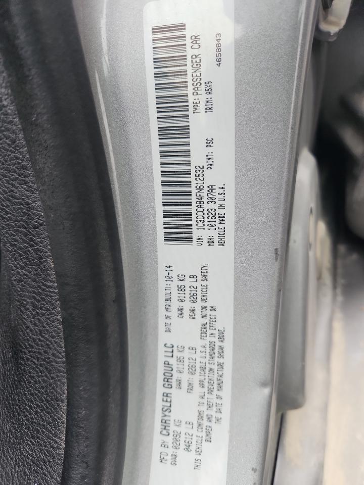 2015 Chrysler 200 Limited VIN: 1C3CCCAB4FN612532 Lot: 93079825