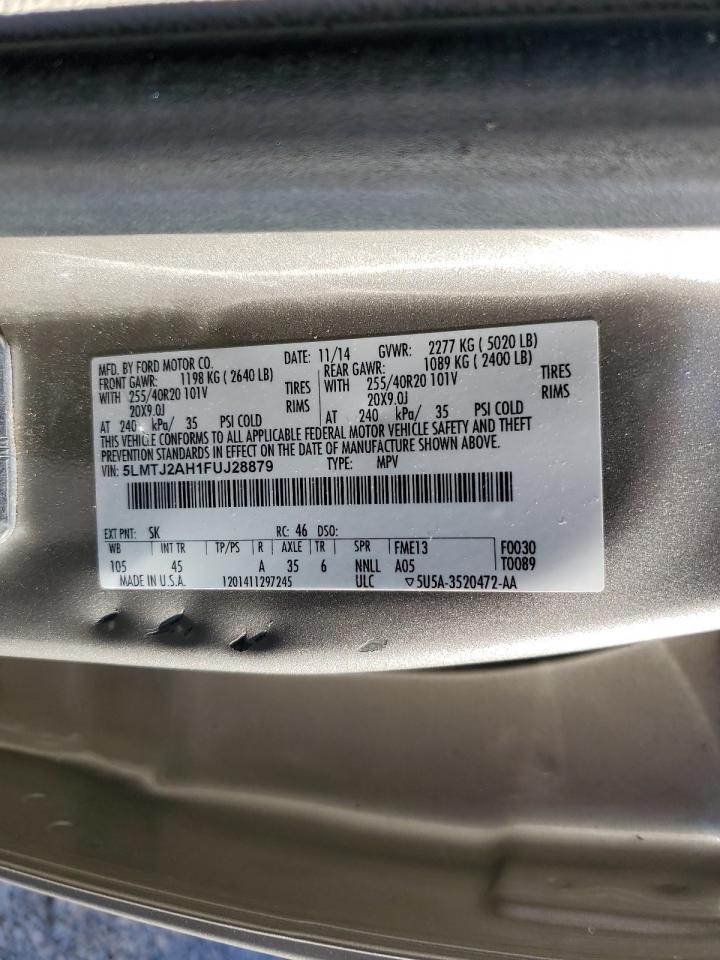 2015 Lincoln Mkc VIN: 5LMTJ2AH1FUJ28879 Lot: 92660235