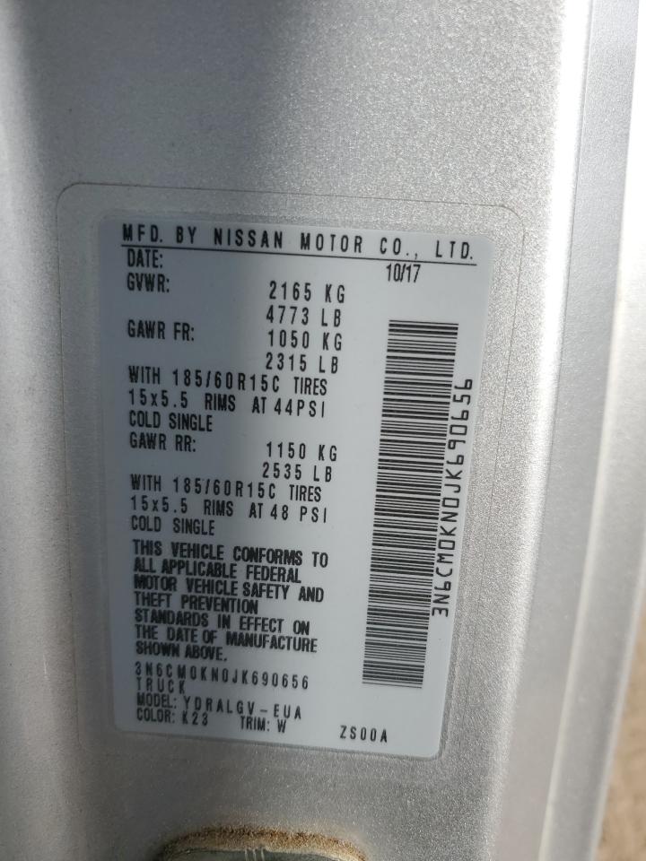 2018 Nissan Nv200 2.5S VIN: 3N6CM0KN0JK690656 Lot: 91311435