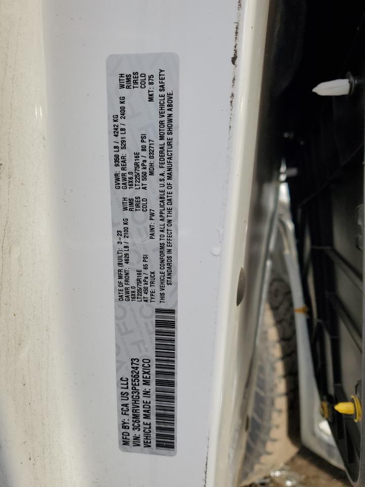 2023 Ram Promaster 3500 3500 High VIN: 3C6MRVHG3PE562473 Lot: 90998785