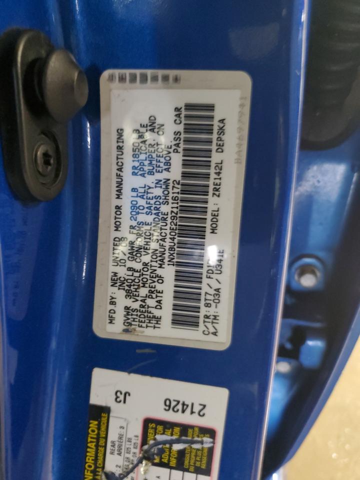 2009 Toyota Corolla Base VIN: 1NXBU40E29Z116172 Lot: 93827685