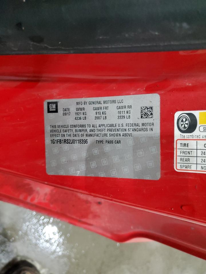 2018 Chevrolet Camaro Lt VIN: 1G1FB1RS2J0118396 Lot: 92058975