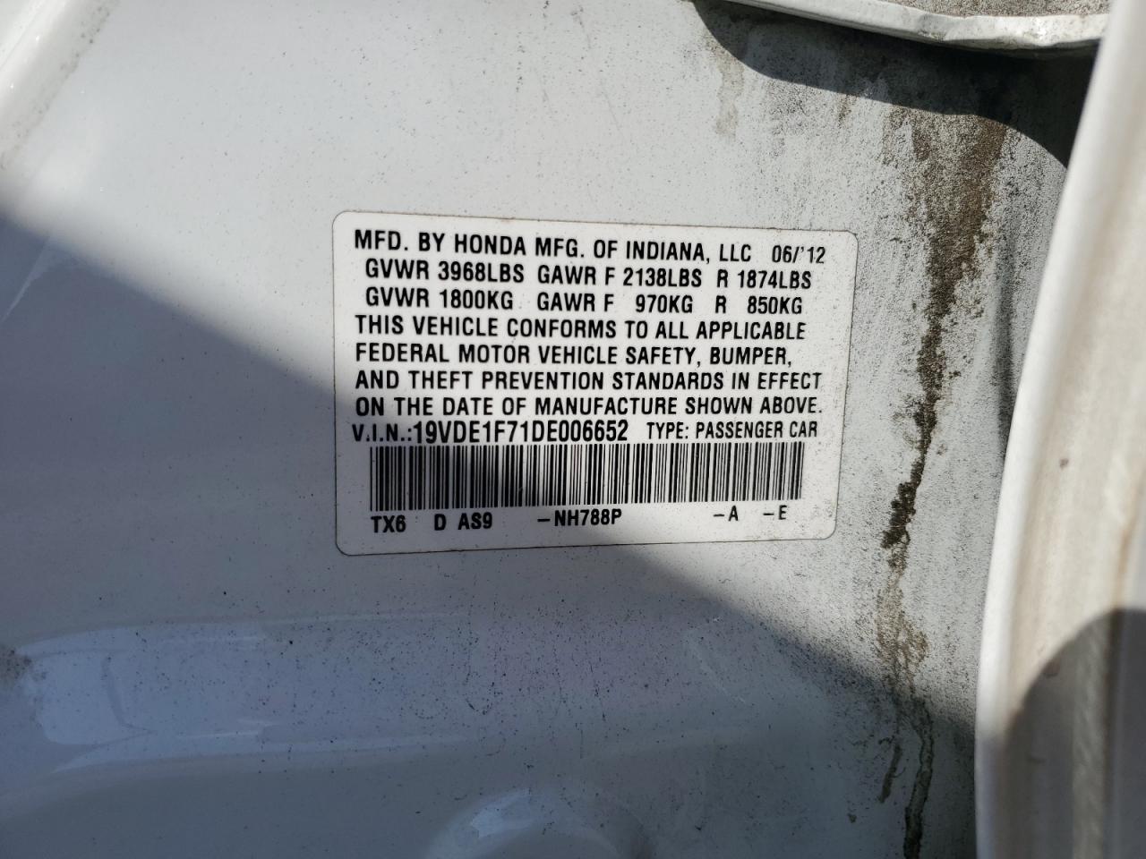 2013 Acura Ilx 20 Tech VIN: 19VDE1F71DE006652 Lot: 93630525