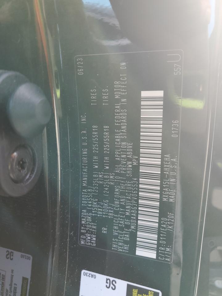 2023 Toyota Corolla Cross Xle VIN: 7MUDAABG3PV065534 Lot: 92884795